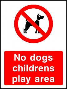 No Dogs Play Area Sign