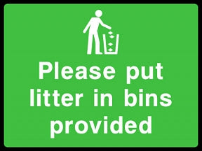 Use Litter Bins Sign