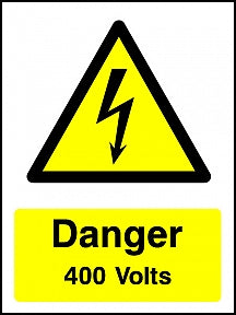 Danger 400V Portrait Sign