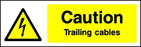 Caution Trailing Cables Landscape Sign