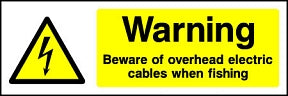 Warning Fishing Cables Landscape Sign