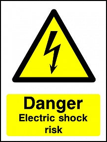 Danger Shock Risk Portrait Sign