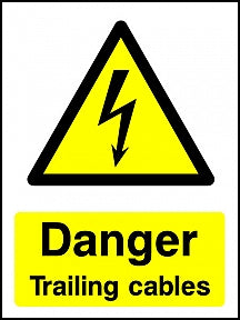 Danger Trailing Cables Portrait Sign