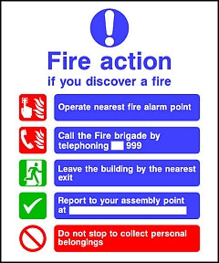 Fire Action Descovery Sign