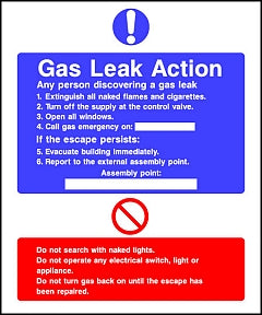 Gas Leak Action Sign