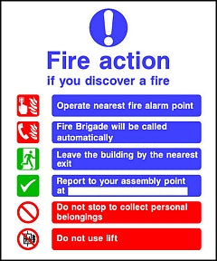 Fire Action Auto Sign