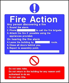 Fire Action Sign