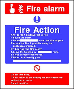 Fire Action Alarm Sign