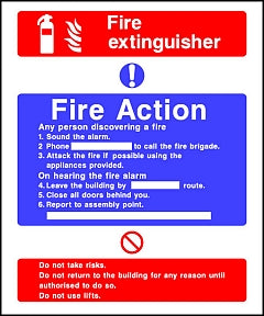 Fire Action Extinguisher Sign