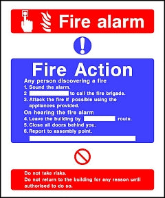 Fire Action Fire Alarm Sign