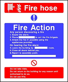 Fire Action Hose Sign