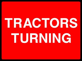 Tractors Turning Sign