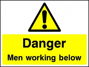 Men Working Below Sign