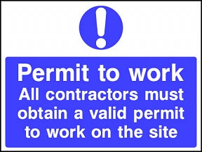 Permit to work Sign