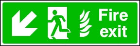 Fire Exit Flame (left-down) Sign