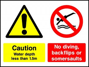 Depth No Diving Sign