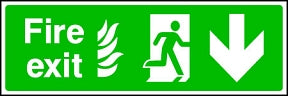 Fire Exit Flame (down) Sign