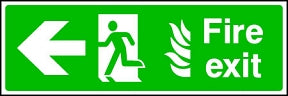 Fire Exit Flame (left) Sign