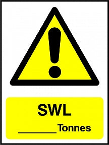 SWL Tonnes Sign