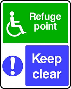 Disabled Refuge Point Keep Clear Sign