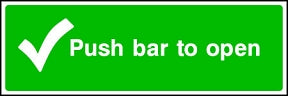 Push Bar To Open Sign