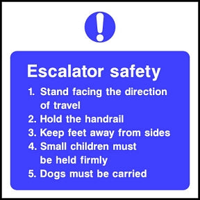 Escalator Safety Sign Sign