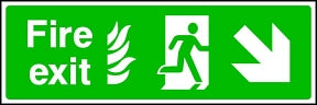 Fire Exit Flame (right-down) Sign