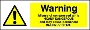 Misuse Compressed Air Sign