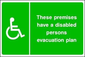 Disabled Evacuation Plan Sign