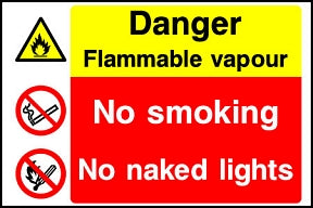 Flammable Vapour Sign