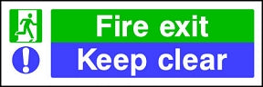 Fire Exit Keep Clear Sign