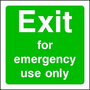 Emergency Exit (SQ) Sign