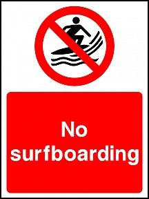 No Surfboarding Sign