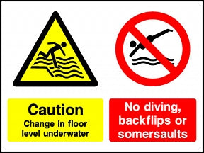 Floor Level No Diving Sign