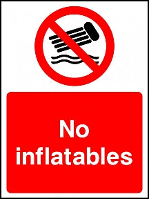No Inflatables Sign