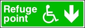 Disabled Refuge (Down) Sign