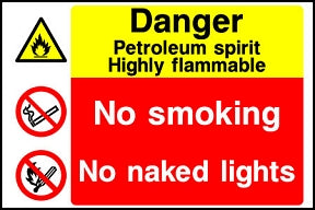 Petrol No Naked Lights Sign