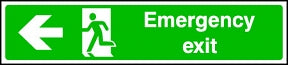 Wide Emergency Exit (left) Sign