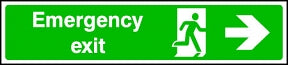 Wide Emergency Exit (right) Sign