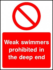 No Weak Swimmers Sign