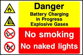Explosive Gasses Battery Charging Sign