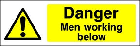 Danger Men Working Below Sign