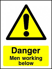 Danger Men Working Below Sign