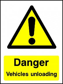 Vehicles Unloading Sign