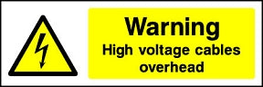 Danger HV Overhead Landscape Sign