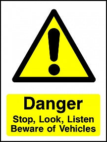 Danger Vehicles Sign