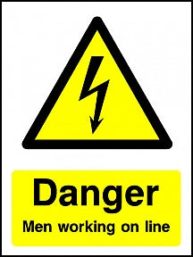Danger Working on Line Portrait Sign