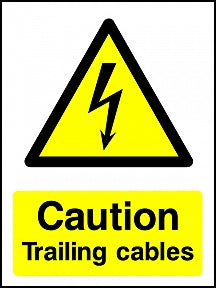 Caution Trailing Cables Portrait Sign