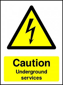 Danger Underground Services Portrait Sign