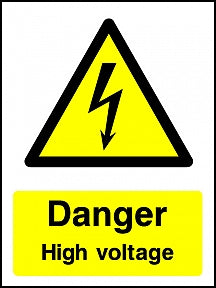 Danger HV Portrait Sign